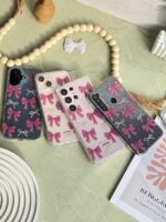 قاب پاپیون صورتی اکلیلی پشت طلق آیفون ، سامسونگ ، شیائومی (کدC1886) - تصویر 2