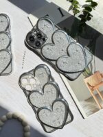 قاب قلبی اکلیلی پاپیونی نگین برجسته (کدC1823)