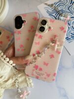 قاب Pink Flower Butterfly با آویز (کدC2116) - تصویر 2