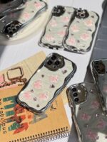 قاب کرومی پروانه و قلب صورتی آیفون و اندرویدی (کدC1825) - تصویر 3