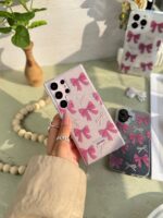 قاب پاپیون صورتی اکلیلی پشت طلق آیفون ، سامسونگ ، شیائومی (کدC1886) - تصویر 4