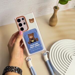 قاب جاکارتی خرس جین پوش با بند (کدC1514)