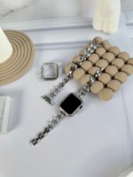 بند اپل واچ فلزی پاپیون کریستالی + گارد نگین دار (کدw5047) - تصویر 3