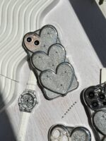 قاب قلبی اکلیلی پاپیونی نگین برجسته (کدC1823) - تصویر 5