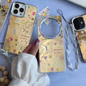 قاب نقاشی پروانه آینه ای با آویز سامسونگ و شیائومی (کدC2056)