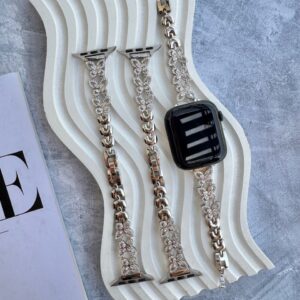 بند اپل واچ استیل پروانه نگین painted lady (کدw5062)