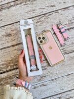 بند اپل واچ کبریتی صورتی قلبی (کدw5064)