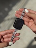 بند اپل واچ استیل پروانه نگین painted lady (کدw5062) - تصویر 5