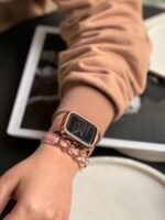 بند اپل واچ چرم کارتیر سانتوس همراه با گارد نگین دار (کدw5008) - تصویر 3