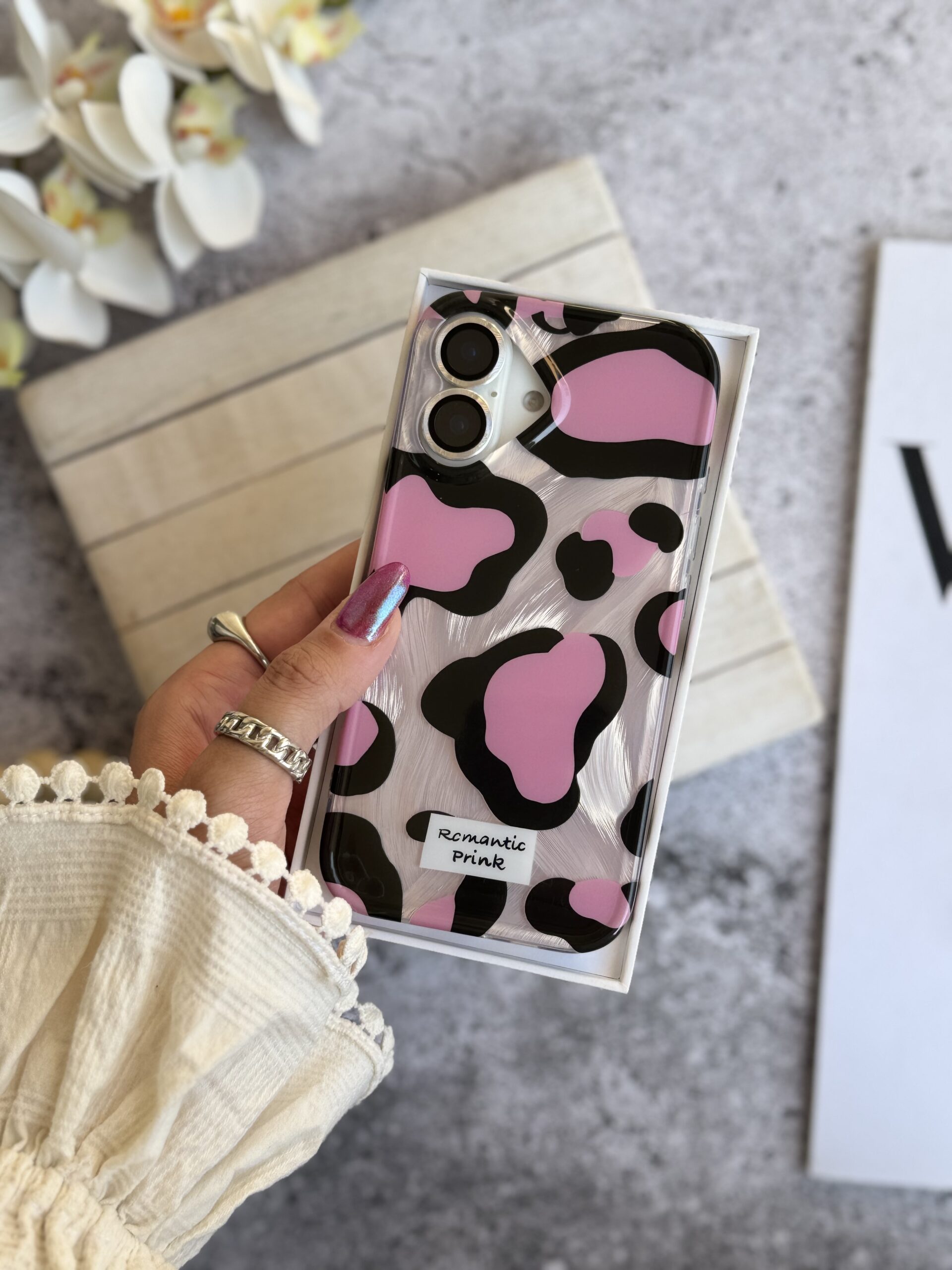 8499de قاب پلنگی Romantic Pink آیفونی (کدC2062) - تصویر 1